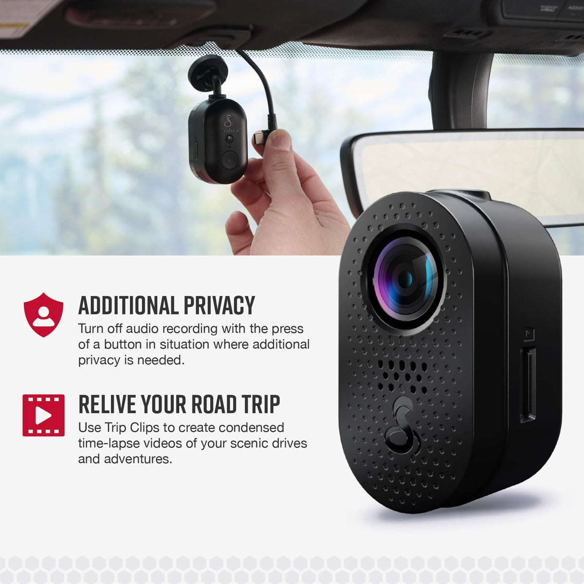 Cobra SC120 built-in Wifi icon highlights easy sharing and cloud access