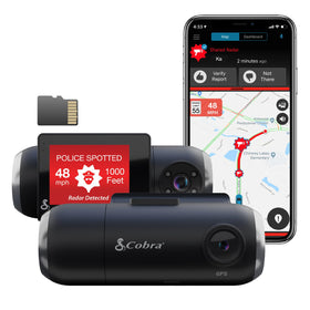 Cobra SC 201 front view captures highway activity for safer daytime driving