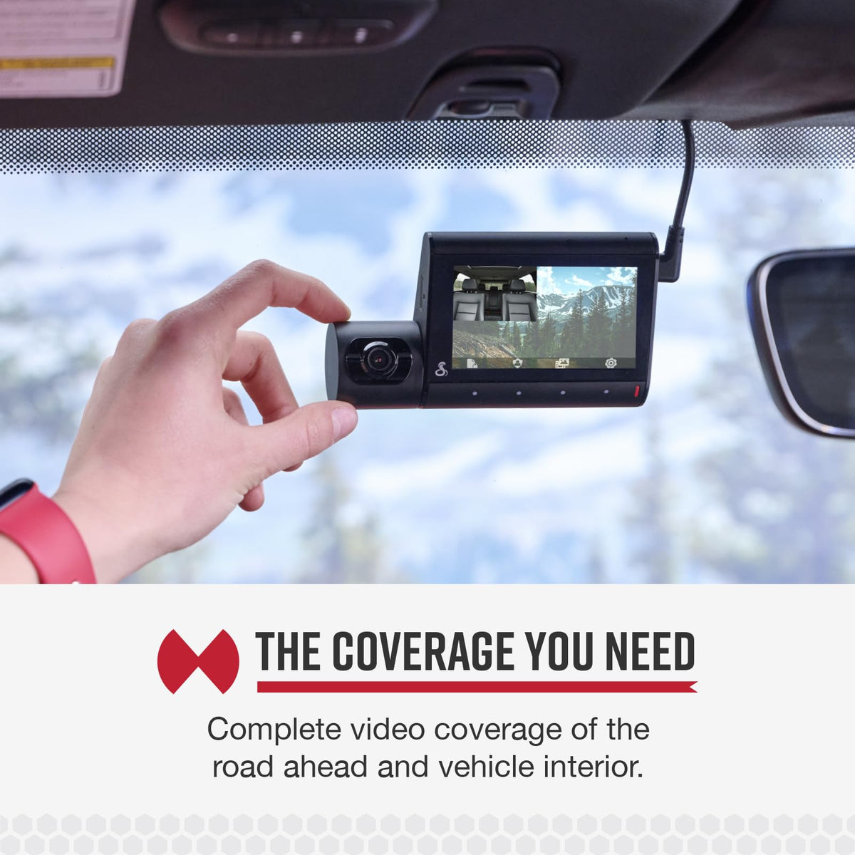 Cobra SC 220C interior camera view records passenger area for enhanced security.