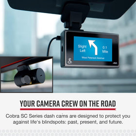 Cobra SC 400D rear dash cam provides full rear visibility in low light.