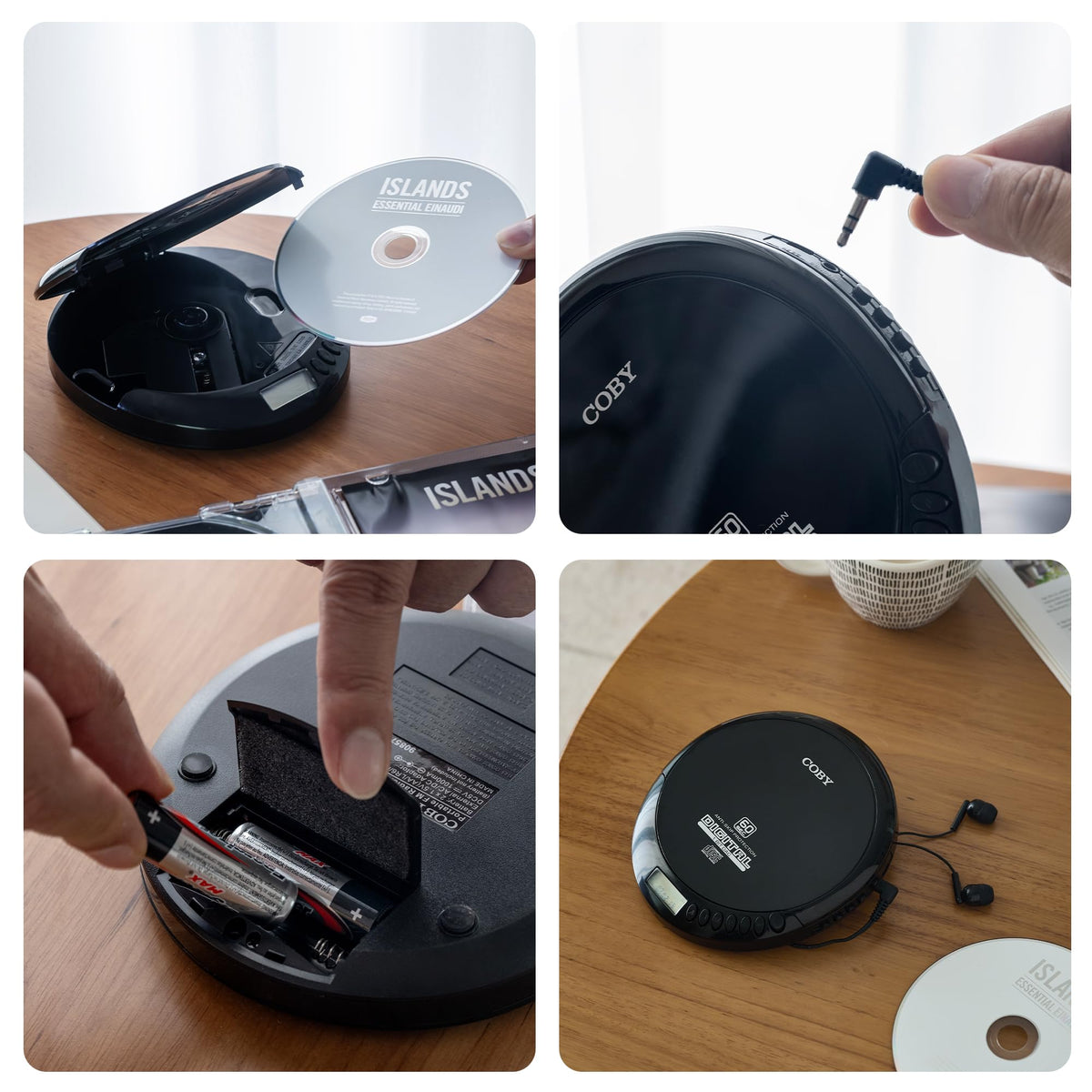 coby held in hand to show compact scale and travel convenience