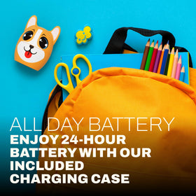 Coby 24-hour playtime with charging case for long learning sessions.