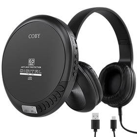 Coby portable CD player front view showing controls for easy operation