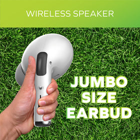 Coby speaker close-up of microphone and buttons for hands-free calls