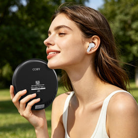 coby side ports showing AUX and charging for flexible connections