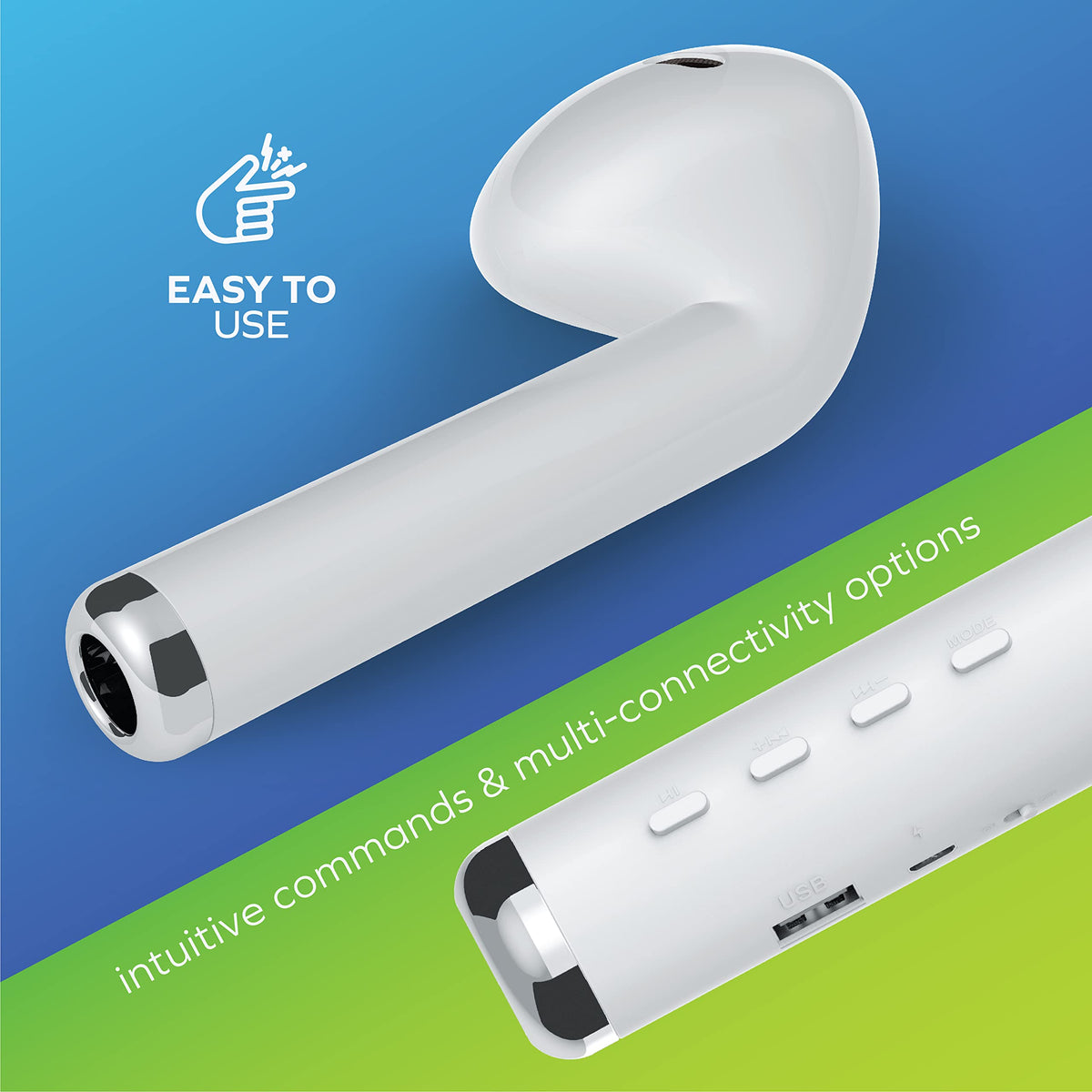Coby speaker with AUX cable and USB stick inserted illustrating multi-source playback