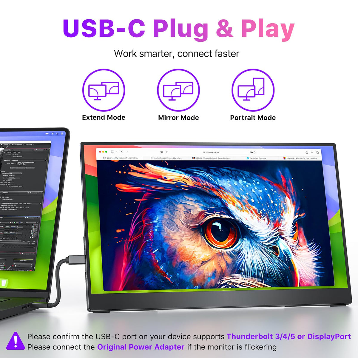 Cocopar 15.6-inch monitor with 145% sRGB for vibrant editing.
