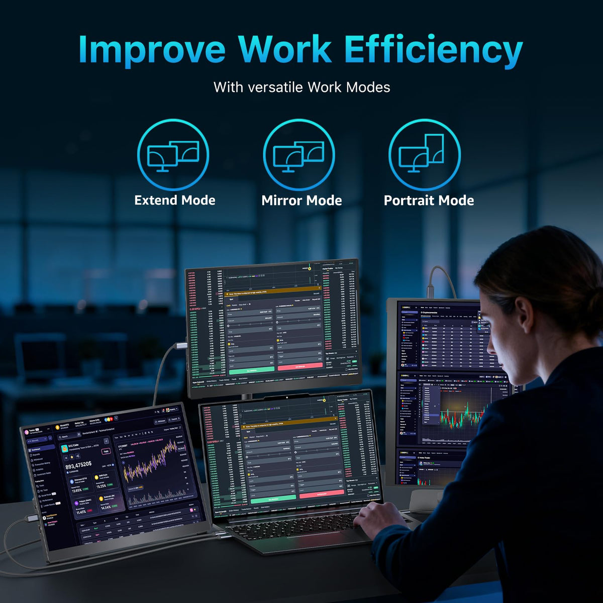 Cocopar monitor's built-in speakers enhance media without external audio.