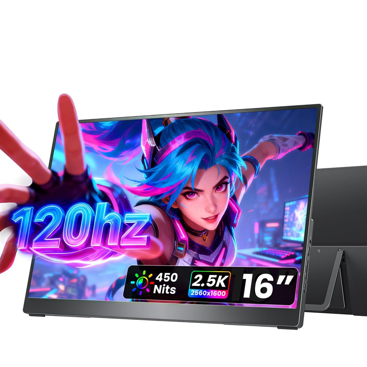 Cocopar 16in portable monitor hero display with crisp 2.5K visuals for on-the-go work.