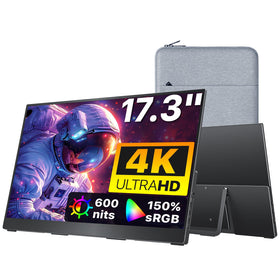 Cocopar 17.3in portable monitor with 4K UHD clarity for on-the-go work.