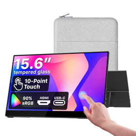 Cocopar portable monitor front view with touchscreen for on-the-go use.