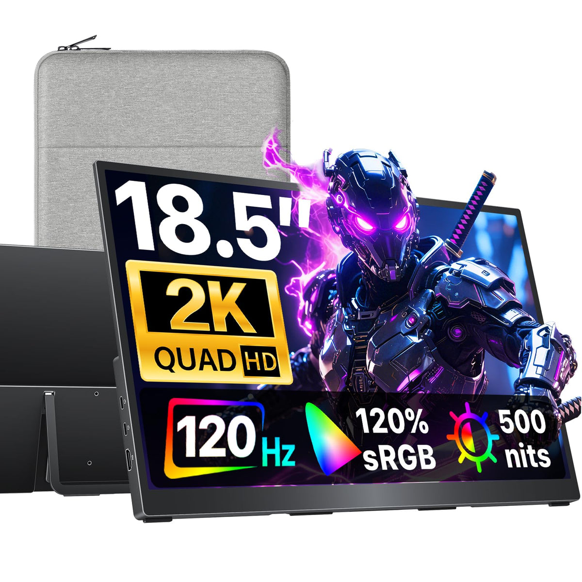 Cocopar portable monitor with 18.5-inch 2K display for crisp on-the-go editing.