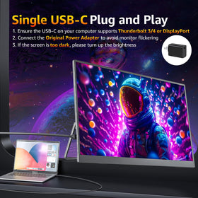 Cocopar 18.5-inch side-ports view highlights easy USB-C and HDMI connections