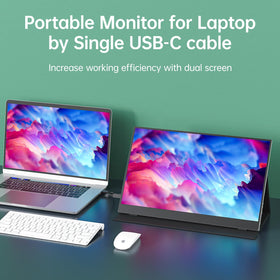 Cocopar portable monitor cover-stand demonstrates adjustable angles for comfortable viewing on the go.