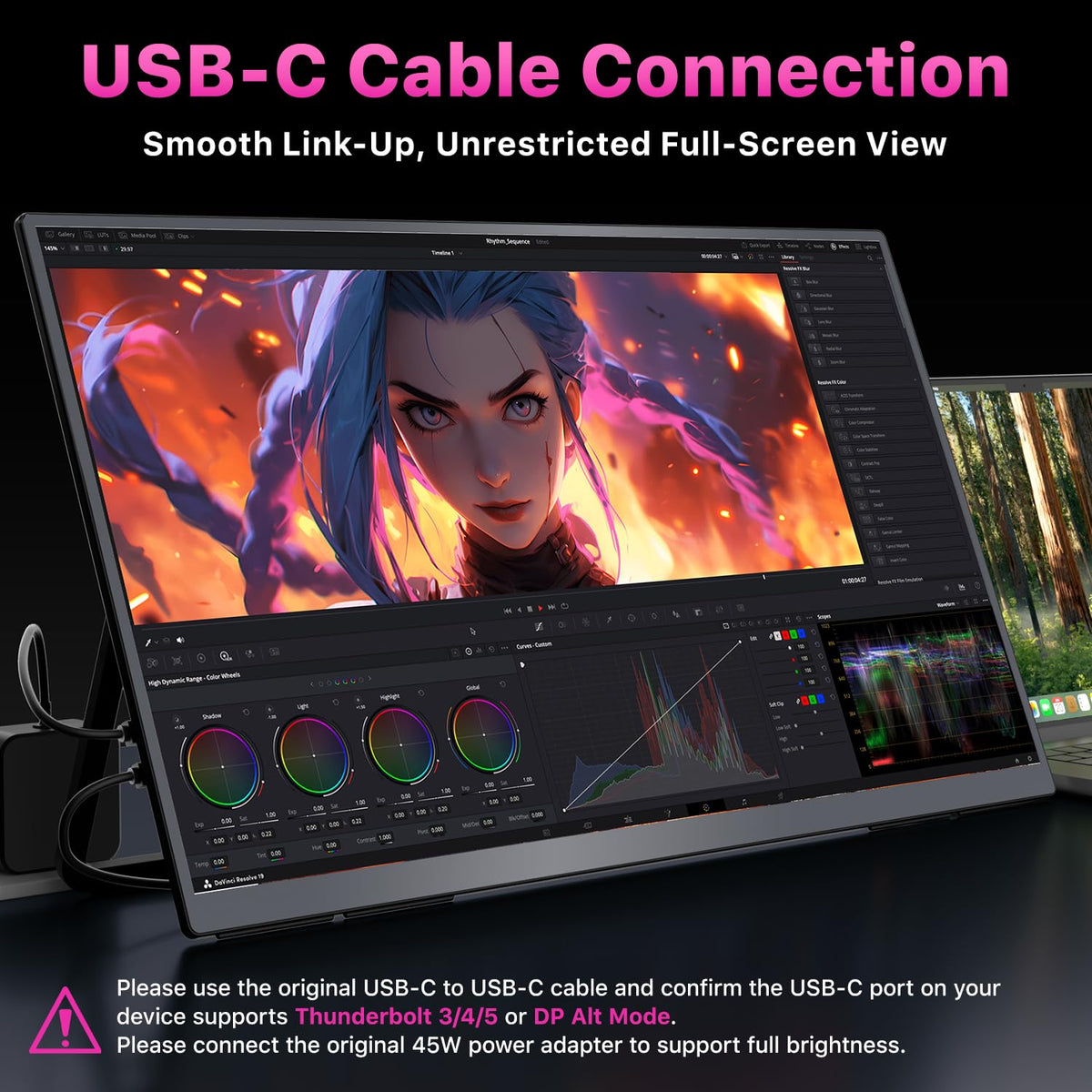 Cocopar portable monitor enabling a dual-screen workspace for productivity.
