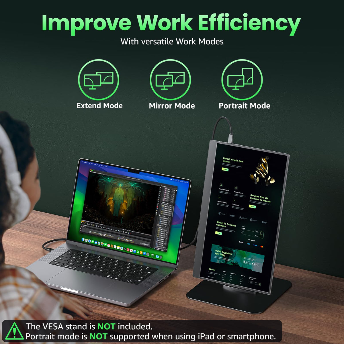 Cocopar monitor 178° viewing angle supports collaborative viewing with clients.