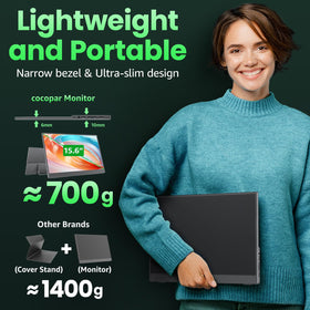 Cocopar portable display 60Hz refresh suits office and light gaming tasks.
