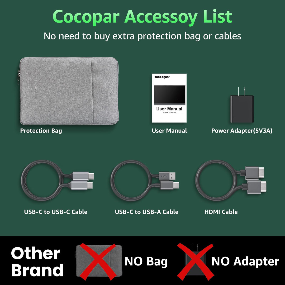 Cocopar monitor with kickstand unfolds onto any desk for quick setups.