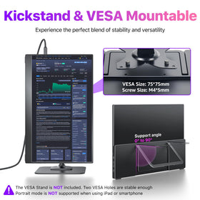 Cocopar monitor with kickstand and VESA mount for flexible setups.