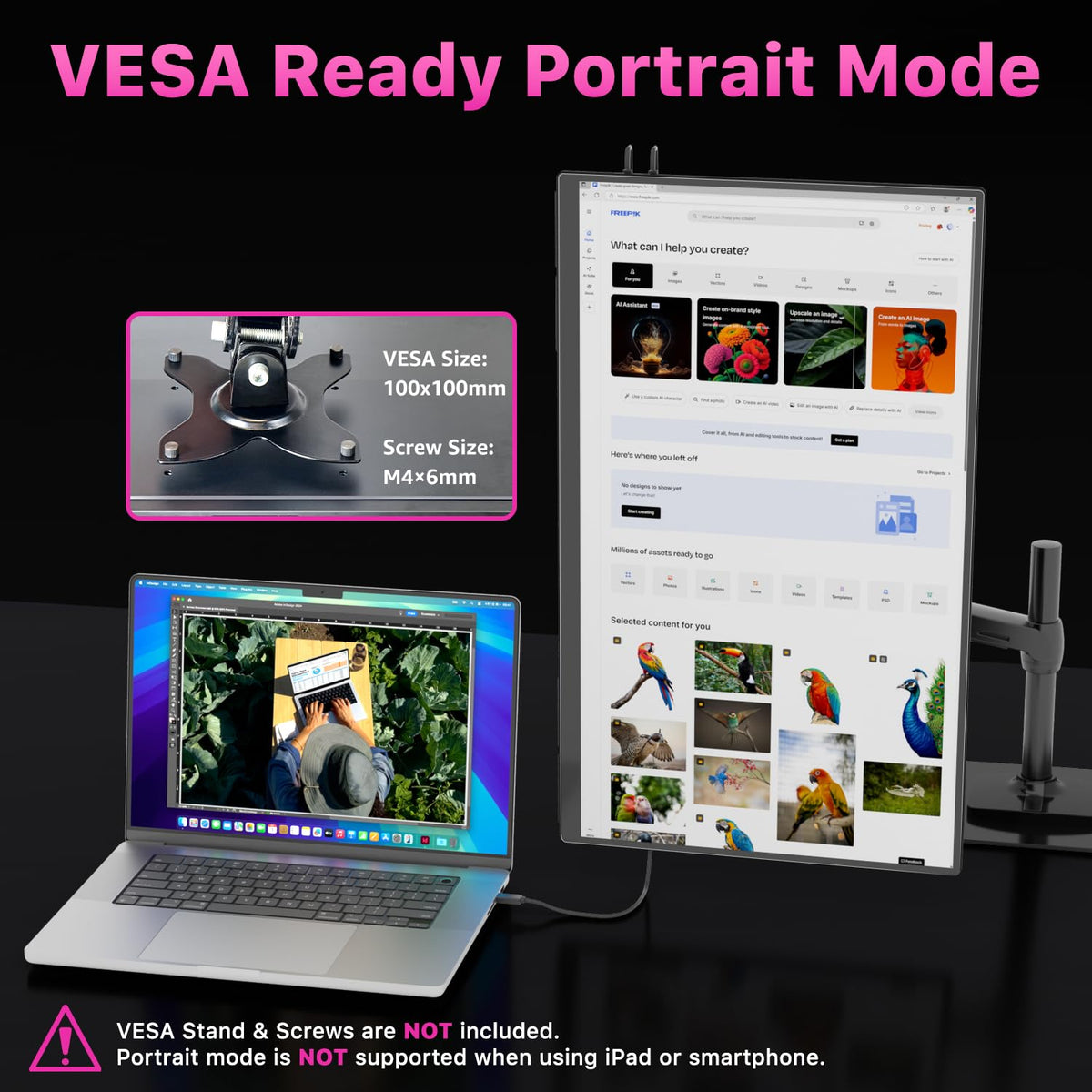 Cocopar is VESA mount-ready for flexible mounting options.
