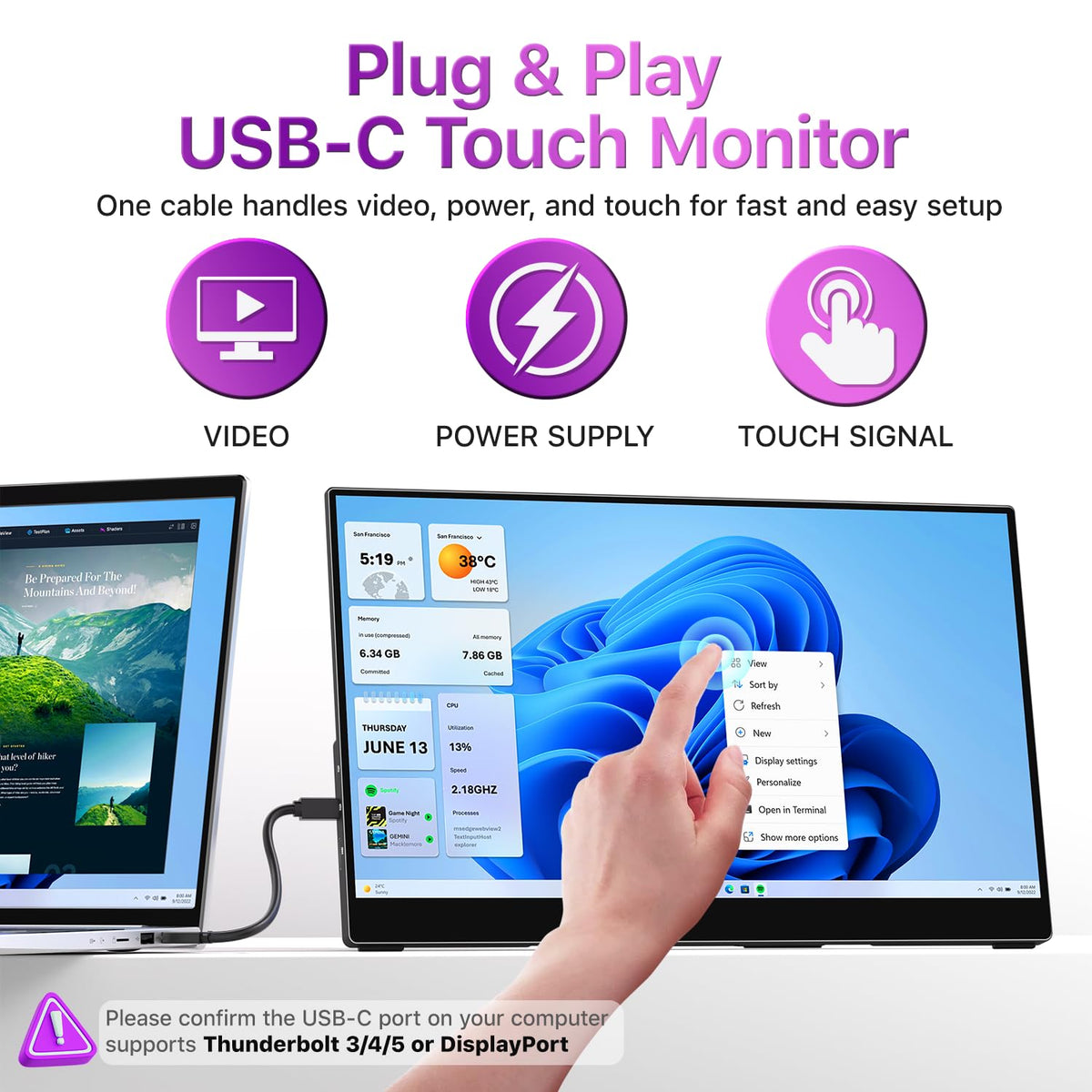 Cocopar USB-C single-cable setup powers and displays with plug-and-play simplicity.