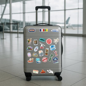 CodersParadise Travel quotes decals brighten bags and water bottles.