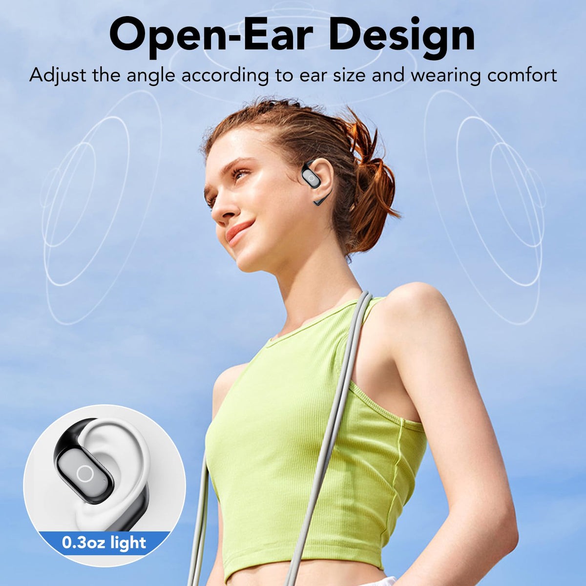 COIOC OW08 lightweight earbuds for all-day comfort, 8 g