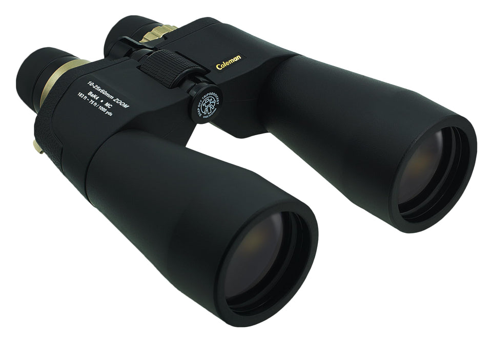 Coleman 10-25x60 zoom binoculars deliver bright, detailed outdoor viewing and stargazing versatility