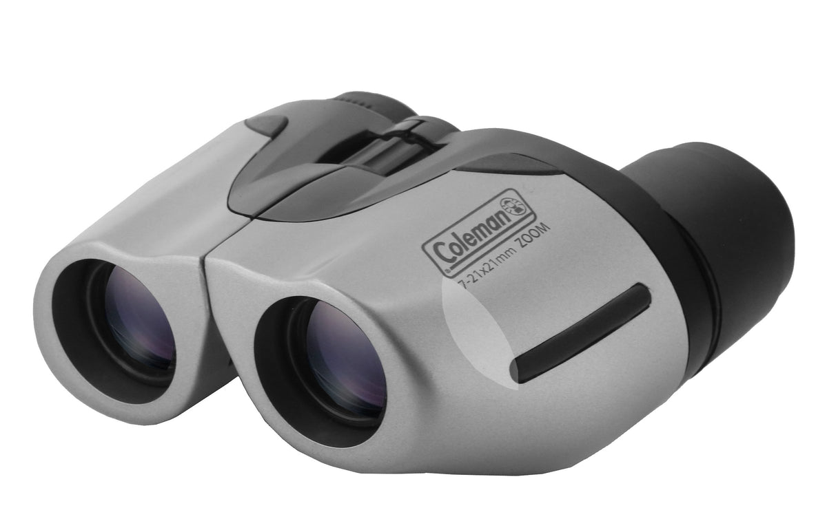 Coleman compact zoom front view showing compact size and clear optics for travel