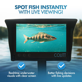 Colitt ice fishing camera in water shows fish location before you cast