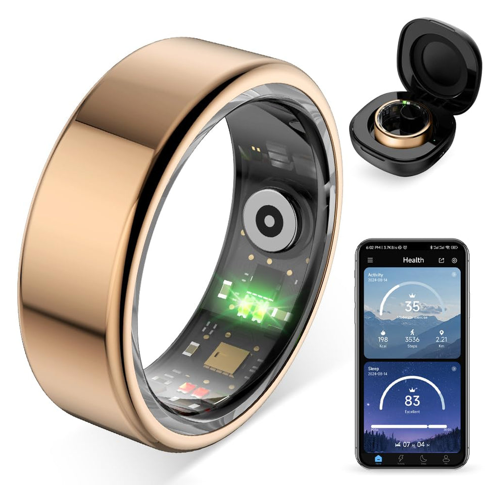 COLMI R02 front view showing rose gold finish and slim profile for elegant wear