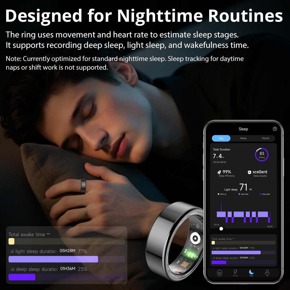 COLMI R02 night tracking illustration displaying sleep monitoring benefit