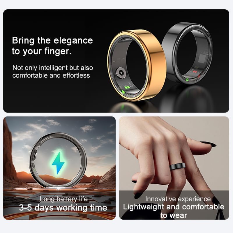 COLMI ring next to a coin for scale emphasizing compact, lightweight size