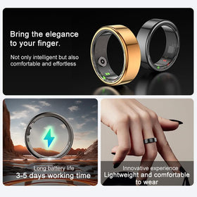 COLMI ring next to a coin for scale emphasizing compact, lightweight size