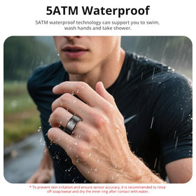 COLMI R02 lifestyle image on hand during activity showing discreet tracking