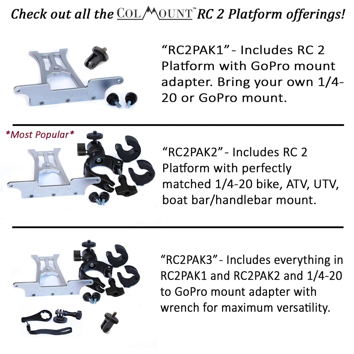 ColMount mounted on motorcycle handlebar by ColMount for stable footage