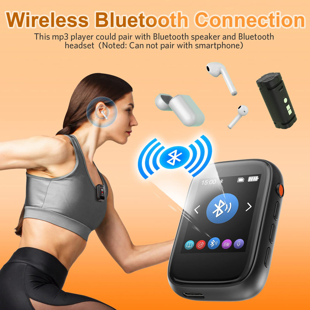 Colorcool Bluetooth 5.3 mp3 enables quick pairing with speakers.