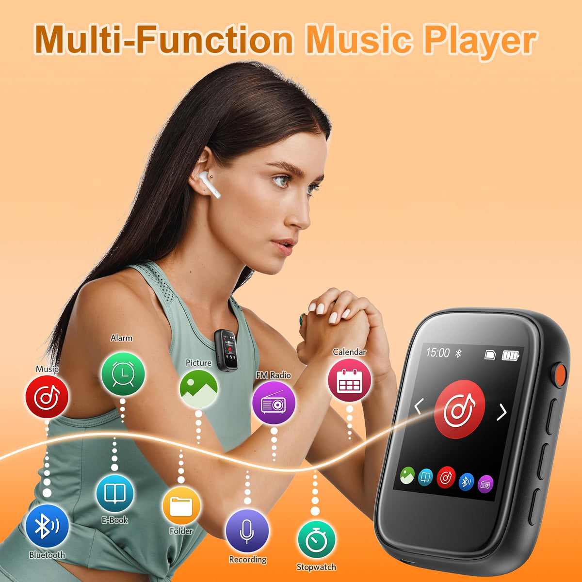 Colorcool built-in speaker lets music play without earphones.
