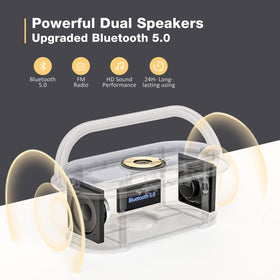COLSUR fabric-wrapped speaker with touch-top control for modern decor