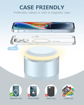 COLSUR phone mounted horizontally on charger demonstrating stable viewing