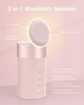 COLSUR speaker top controls detail showing tactile buttons for volume, tracks, and calls benefit