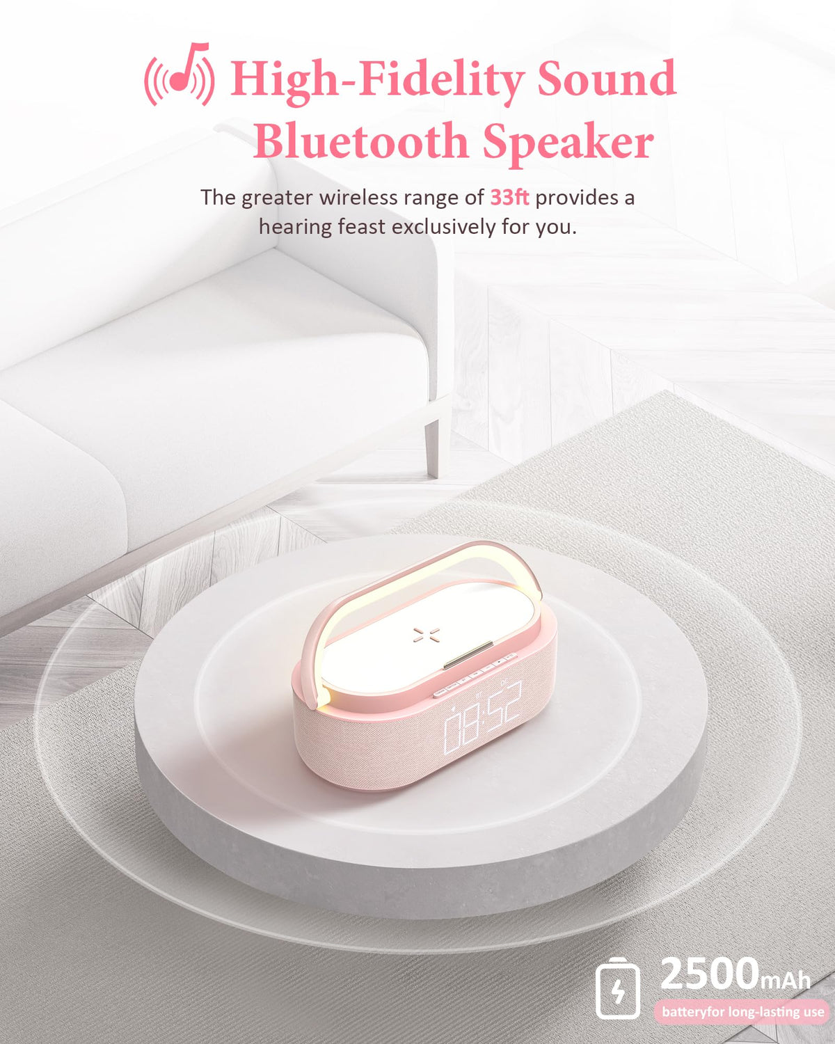 Colsur pink 15W wireless charging pad supports quick device power.