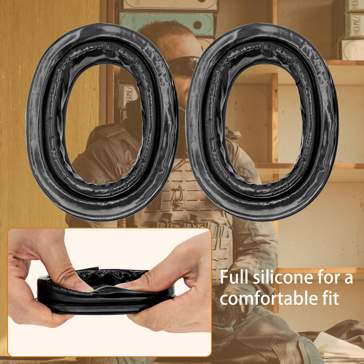 COMBATGEAR ear pads replace worn cushions for noisy environments.