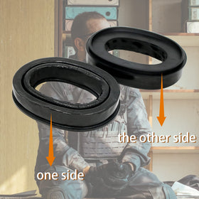 COMBATGEAR Gel Earpads installation demonstrates popping pads in place for a secure fit.