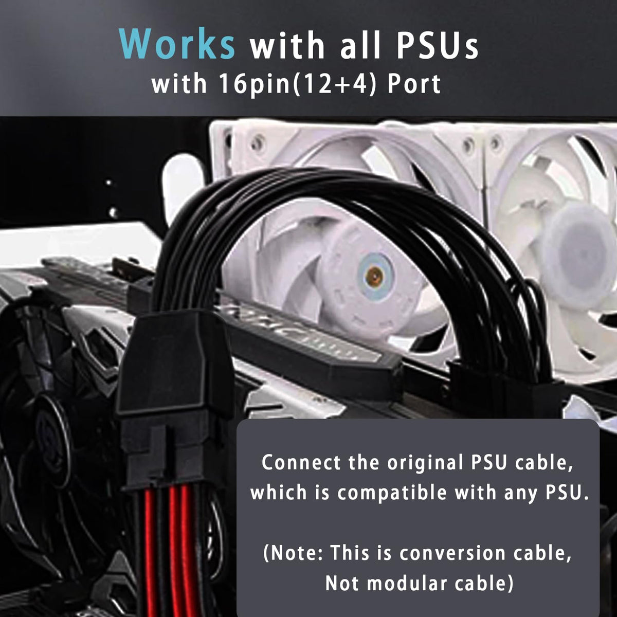 Compact 7-inch length helps tidy cable management inside the case.