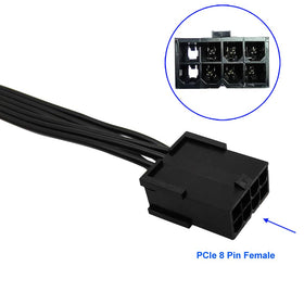 COMeap dual PCIe 8-pin female connectors detail demonstrating secure PSU connection benefit