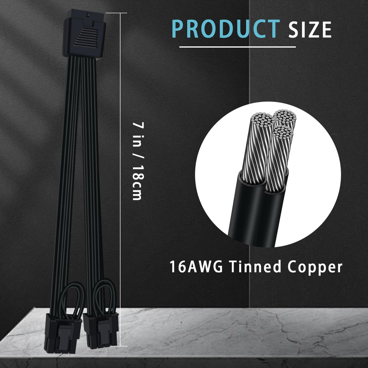 COMeap close-up of dual 6+2 male PCIe ends for flexible GPU fit