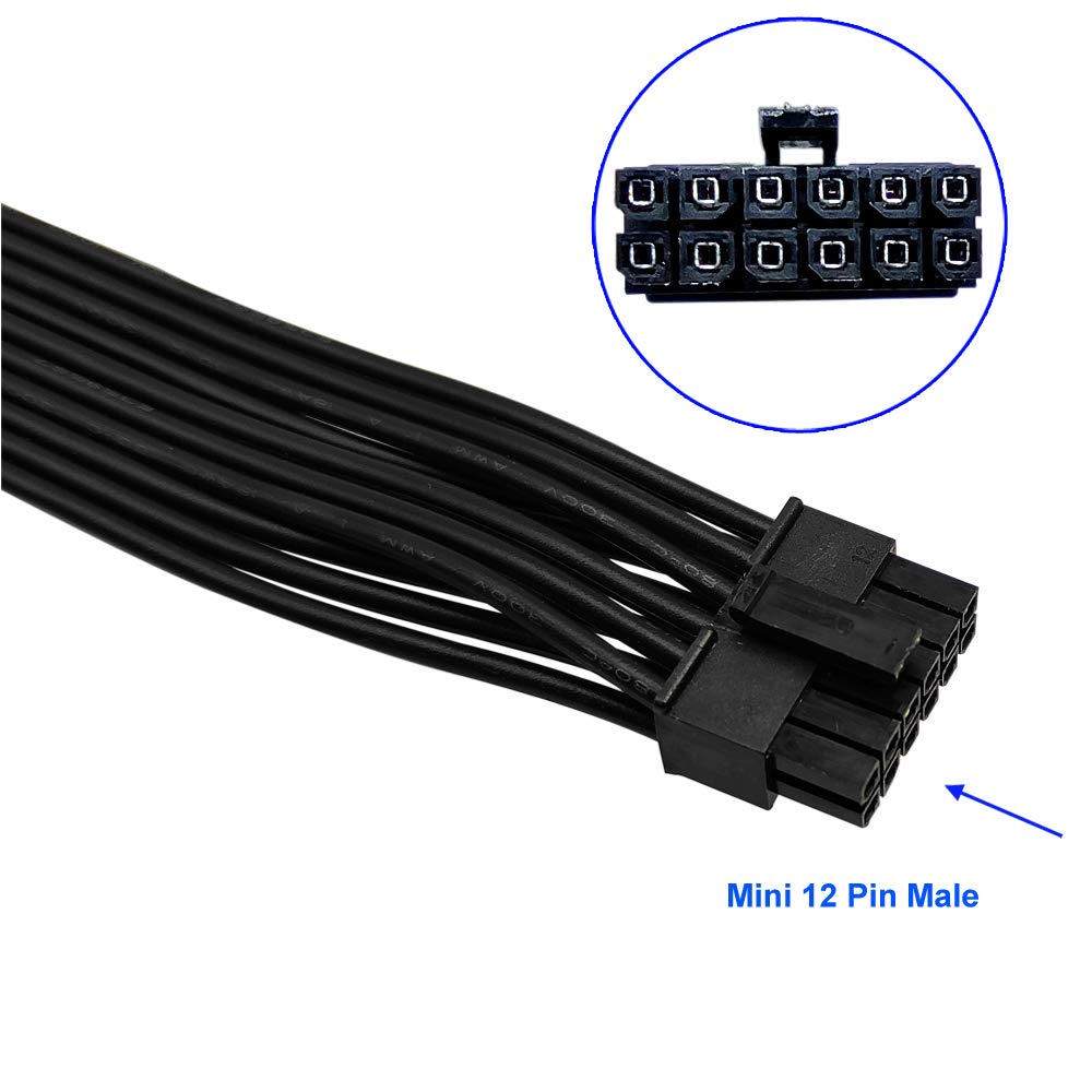 COMeap mini 12-pin male connector close-up showing solid pins and reliable GPU connection benefit
