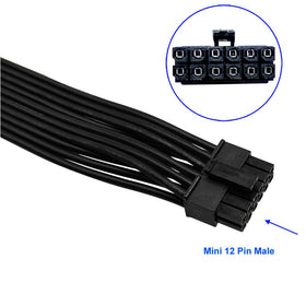 COMeap mini 12-pin male connector close-up showing solid pins and reliable GPU connection benefit