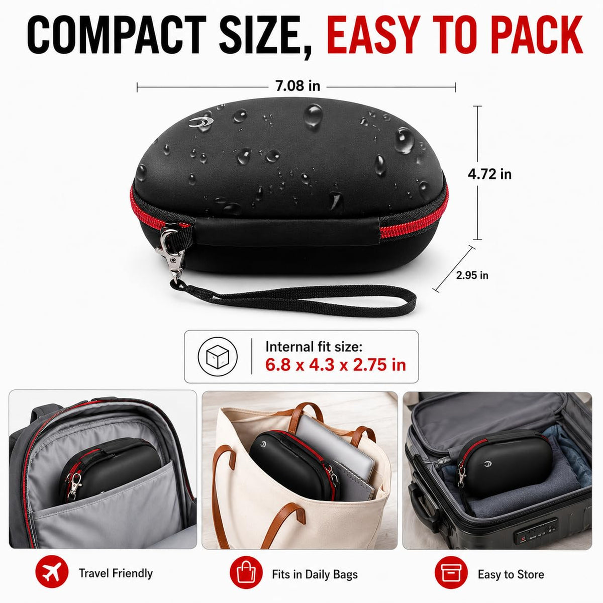 Comecase durable EVA shell and PU leather outer shield against daily wear.